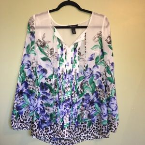 White House Black Market Patterend Blouse